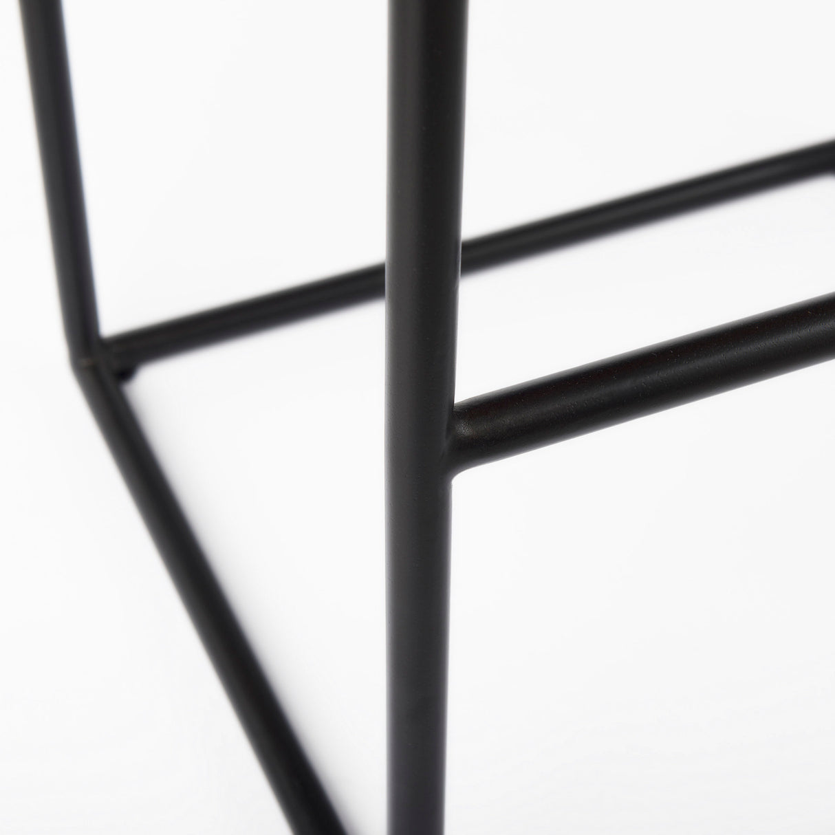 Clarissa 18.0L x 16.0W x 30.25H Dark Brown Woven Leather Seat W/ Black Metal Frame Bar Stool from Mercana - Luna Furniture