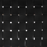 Clarissa 22.0L x 16.0W x 16.75H Black Leather Woven Seat W/ Gold Metal Frame Stool from Mercana - Luna Furniture