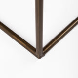 Clarissa 22.0L x 16.0W x 16.75H Black Leather Woven Seat W/ Gold Metal Frame Stool from Mercana - Luna Furniture