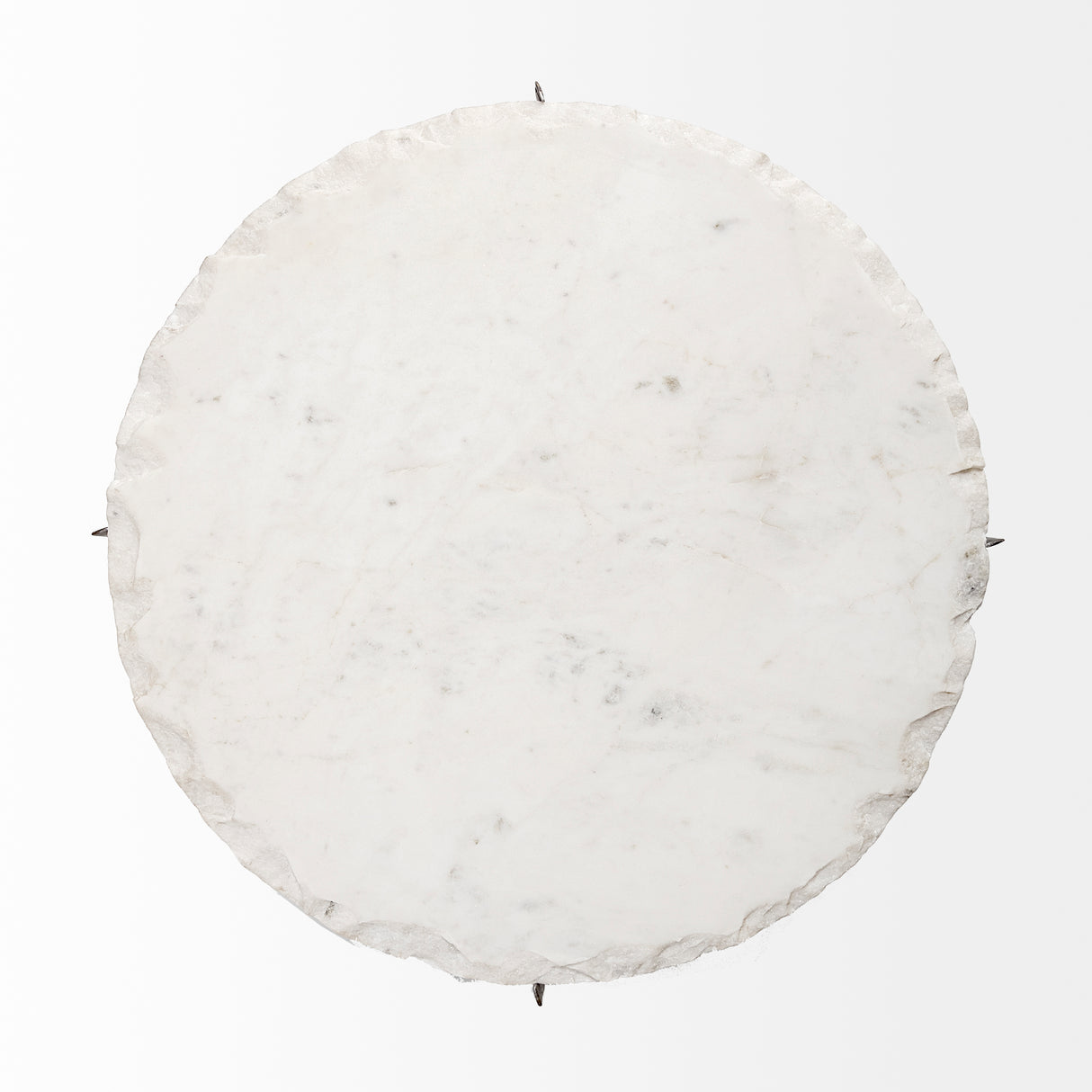 Reinhold II 21L x 21W x 21H Round Live-Edge Marble Top and Gold Metal Base Side/End Table from Mercana - Luna Furniture