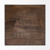 Trestman II 24" x 22.5" Square Top Medium Brown Wood and Iron Cross Braced End/Side Table from Mercana - Luna Furniture