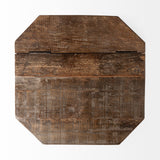 Esagono Octagonal Gold Metal-Clad Reclaimed Wood End/Side Table w/ Storage from Mercana - Luna Furniture