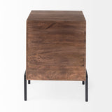 Arelius 20L x 18W x 26H Medium Brown Wood W/ Black Metal Frame End/Side Table from Mercana - Luna Furniture