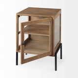 Arelius 20L x 18W x 26H Light Brown Wood W/ Black Metal Frame End/Side Table from Mercana - Luna Furniture
