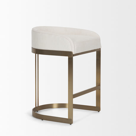 Hollyfield II Cream Fabric Seat W/ Gold Metal Base Counter Stool from Mercana - Luna Furniture
