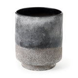 Squally 8.0L x 8.0W x 8.6H Black/Brown Glass Ombre Textured Vase from Mercana - Luna Furniture
