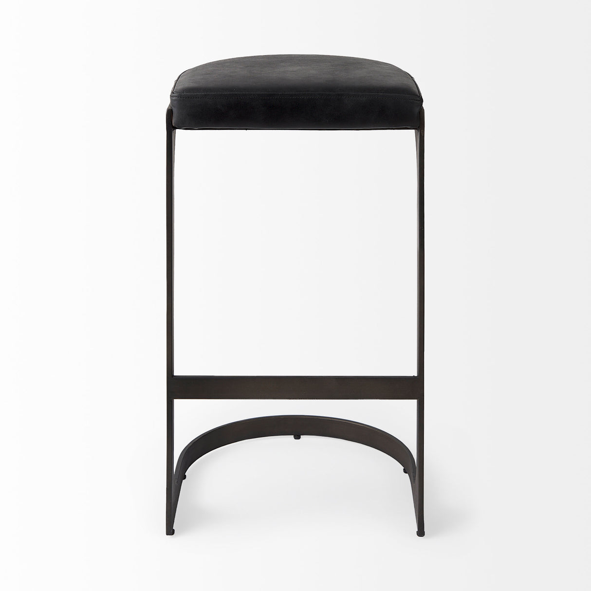 Tyson 17L x 18W x 31H Black Leather W/ Metal Frame Bar Stool from Mercana - Luna Furniture