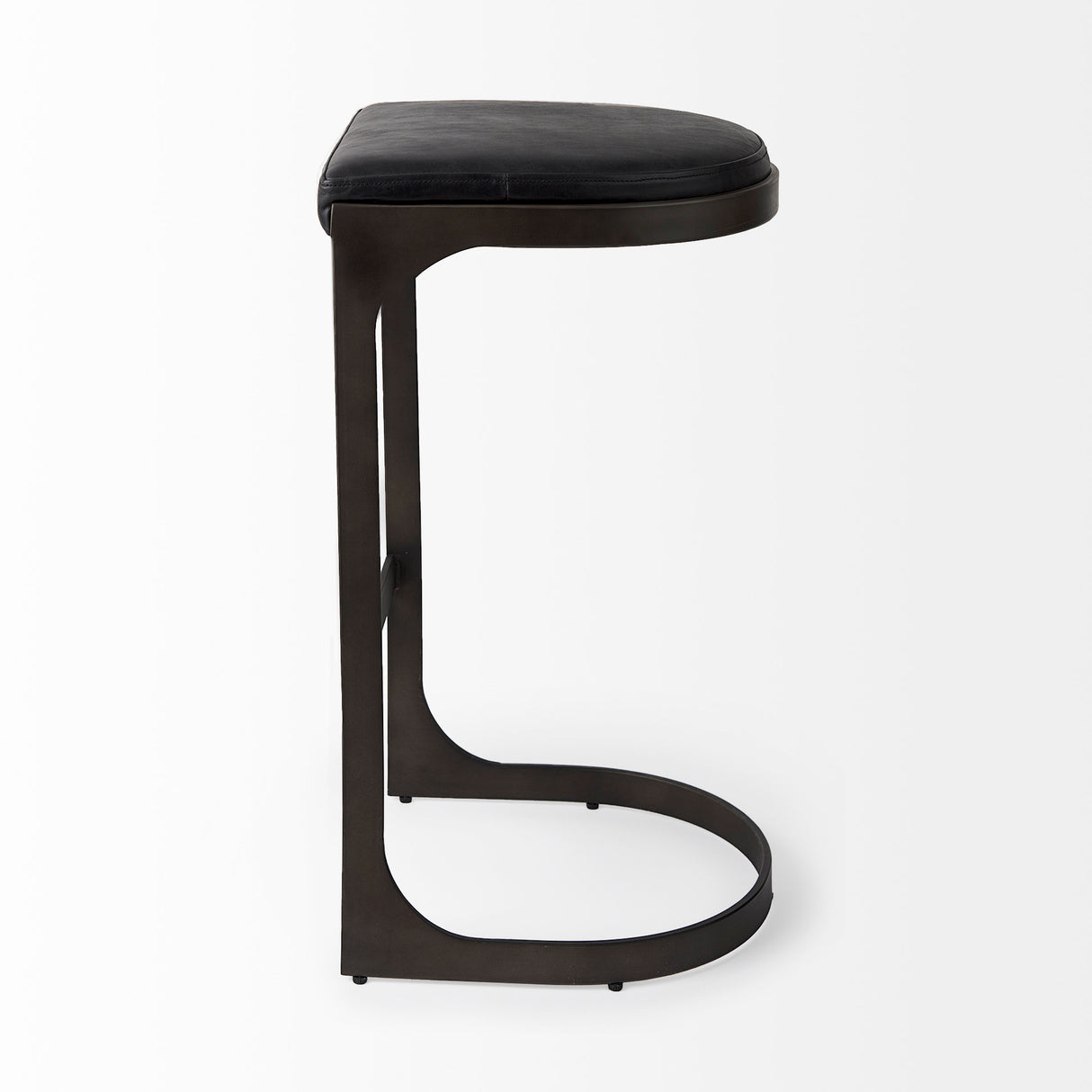 Tyson 17L x 18W x 31H Black Leather W/ Metal Frame Bar Stool from Mercana - Luna Furniture