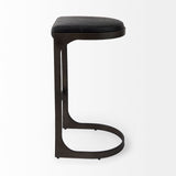 Tyson 17L x 18W x 31H Black Leather W/ Metal Frame Bar Stool from Mercana - Luna Furniture