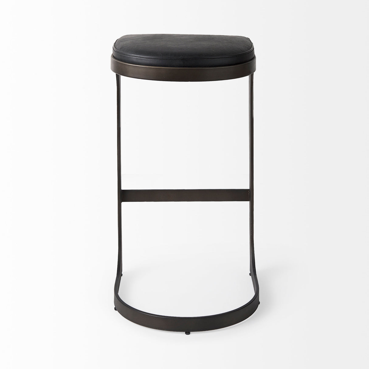 Tyson 17L x 18W x 31H Black Leather W/ Metal Frame Bar Stool from Mercana - Luna Furniture