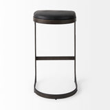 Tyson 17L x 18W x 31H Black Leather W/ Metal Frame Bar Stool from Mercana - Luna Furniture