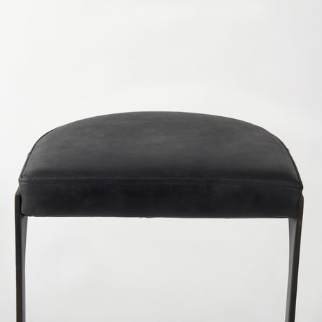 Tyson 17L x 18W x 31H Black Leather W/ Metal Frame Bar Stool from Mercana - Luna Furniture