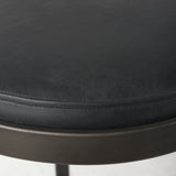 Tyson 17L x 18W x 31H Black Leather W/ Metal Frame Bar Stool from Mercana - Luna Furniture
