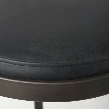 Tyson 17L x 18W x 31H Black Leather W/ Metal Frame Bar Stool from Mercana - Luna Furniture