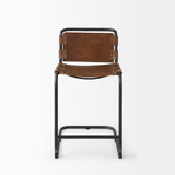 Berbick 20.5 x 24.75 x 39 Medium Brown Leather W/ Iron Frame Counter Stool from Mercana - Luna Furniture