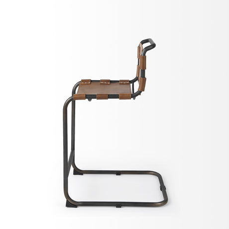 Berbick 20.5 x 24.75 x 39 Medium Brown Leather W/ Iron Frame Counter Stool from Mercana - Luna Furniture