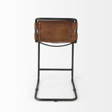 Berbick 20.5 x 24.75 x 39 Medium Brown Leather W/ Iron Frame Counter Stool from Mercana - Luna Furniture