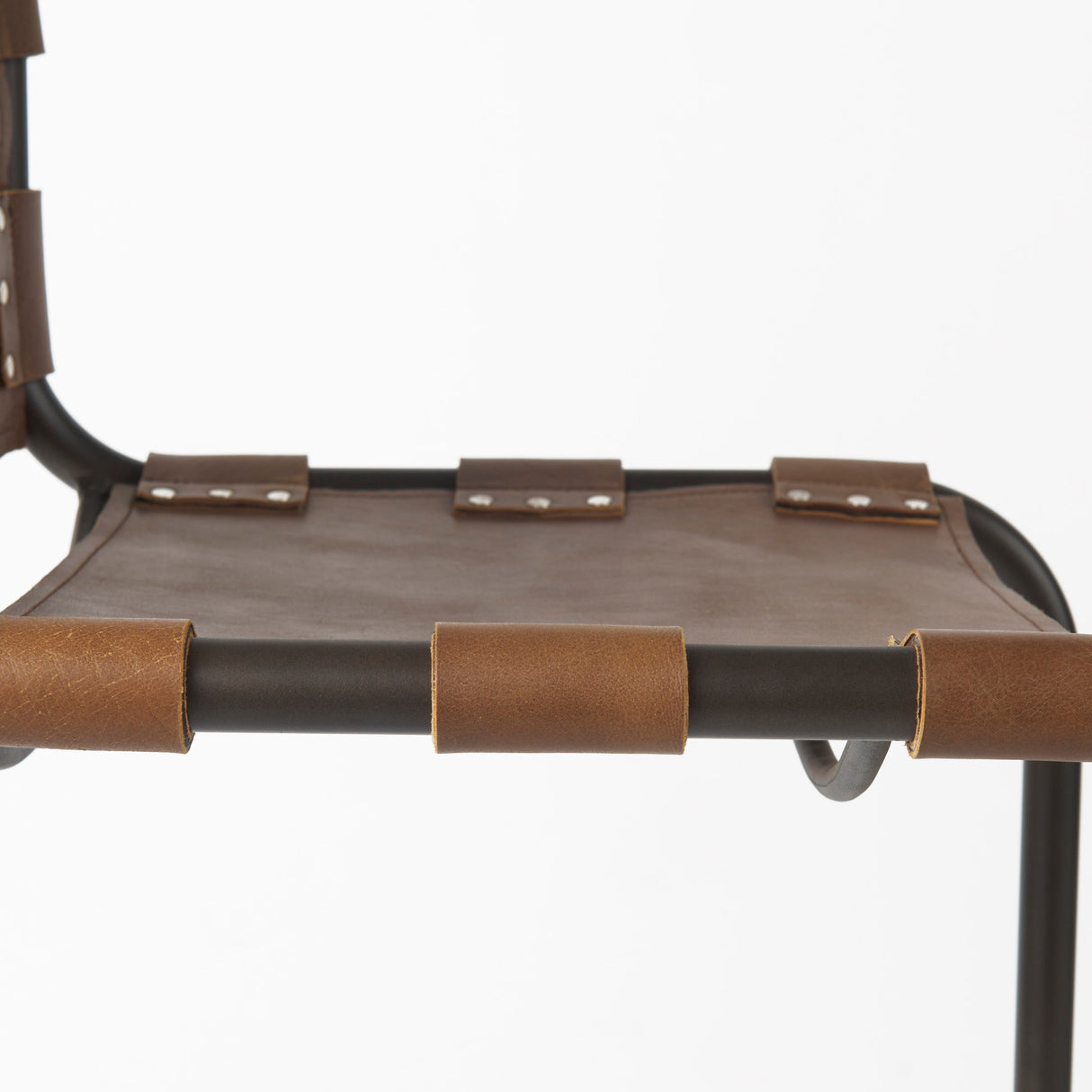 Berbick 20.5 x 24.75 x 39 Medium Brown Leather W/ Iron Frame Counter Stool from Mercana - Luna Furniture