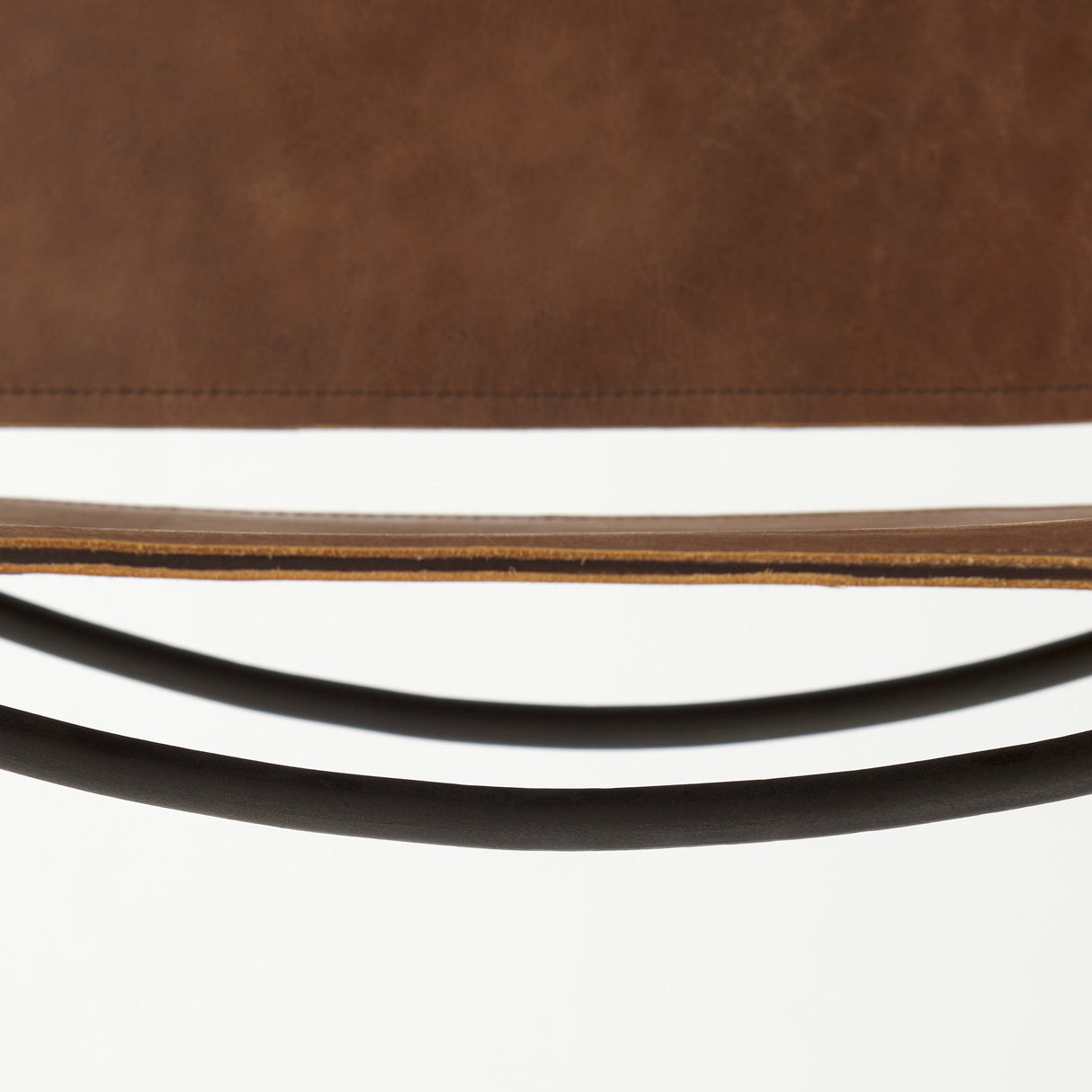 Berbick 43" Total Height Medium Brown Leather w/ Iron Frame Bar Stool from Mercana - Luna Furniture