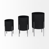 Claypoole (Set of 3) Black Plant Stands from Mercana - Luna Furniture