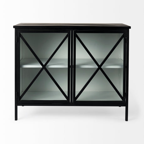 Aurelia Two Door Glass Cabinet from Mercana - Luna Furniture