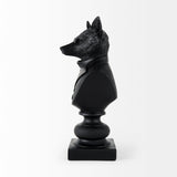 Murray 6.0L x 4.5W x 13.0H Black Painted Resin Fox in a Suit Bust from Mercana - Luna Furniture