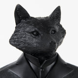 Murray 6.0L x 4.5W x 13.0H Black Painted Resin Fox in a Suit Bust from Mercana - Luna Furniture