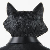 Murray 6.0L x 4.5W x 13.0H Black Painted Resin Fox in a Suit Bust from Mercana - Luna Furniture