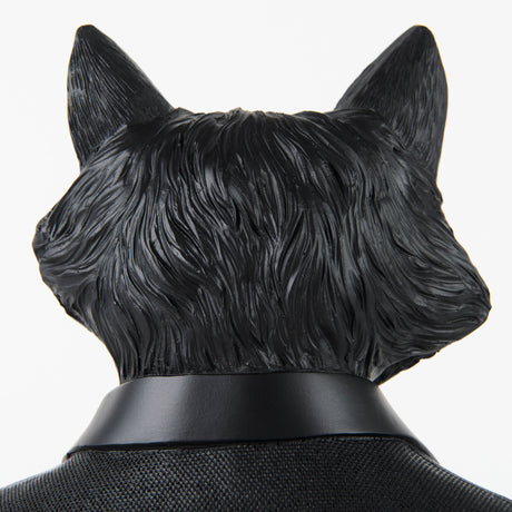 Murray 6.0L x 4.5W x 13.0H Black Painted Resin Fox in a Suit Bust from Mercana - Luna Furniture