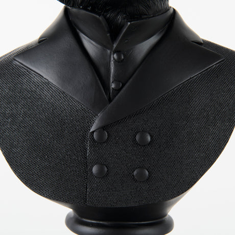 Murray 6.0L x 4.5W x 13.0H Black Painted Resin Fox in a Suit Bust from Mercana - Luna Furniture