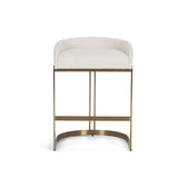 Hollyfield II Cream Fabric Seat W/ Gold Metal Base Counter Stool from Mercana - Luna Furniture