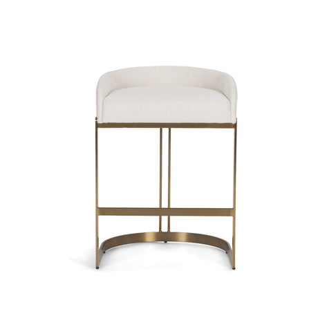 Hollyfield II Cream Fabric Seat W/ Gold Metal Base Counter Stool from Mercana - Luna Furniture