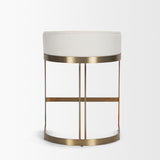Hollyfield II Cream Fabric Seat W/ Gold Metal Base Counter Stool from Mercana - Luna Furniture