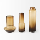 Amrita 4.8L x 4.8W x 16.0H Golden Brown Glass Vase from Mercana - Luna Furniture