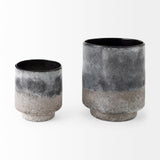 Squally 6.0L x 6.0W x 6.4H Black/Brown Glass Ombre Textured Small Vase from Mercana - Luna Furniture