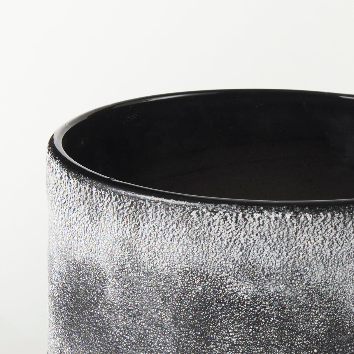 Squally 6.0L x 6.0W x 6.4H Black/Brown Glass Ombre Textured Small Vase from Mercana - Luna Furniture