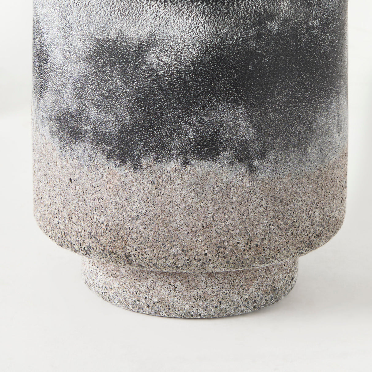 Squally 6.0L x 6.0W x 6.4H Black/Brown Glass Ombre Textured Small Vase from Mercana - Luna Furniture