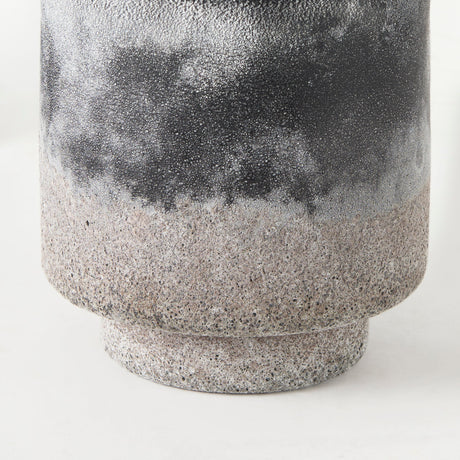 Squally 6.0L x 6.0W x 6.4H Black/Brown Glass Ombre Textured Small Vase from Mercana - Luna Furniture