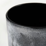 Squally 8.0L x 8.0W x 8.6H Black/Brown Glass Ombre Textured Vase from Mercana - Luna Furniture