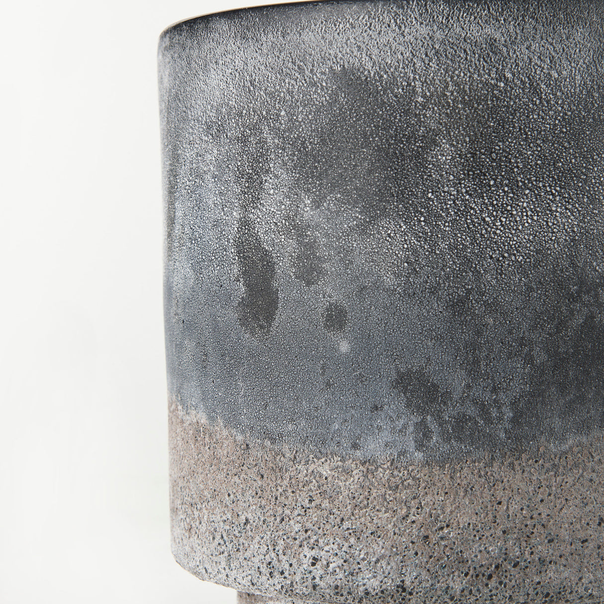 Squally 8.0L x 8.0W x 8.6H Black/Brown Glass Ombre Textured Vase from Mercana - Luna Furniture