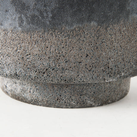 Squally 8.0L x 8.0W x 8.6H Black/Brown Glass Ombre Textured Vase from Mercana - Luna Furniture