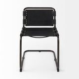 Berbick 33" Total Height Black Leather w/ Iron Frame Dining Chair from Mercana - Luna Furniture