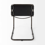 Berbick 33" Total Height Black Leather w/ Iron Frame Dining Chair from Mercana - Luna Furniture