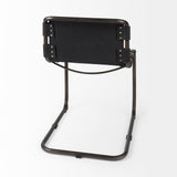 Berbick 33" Total Height Black Leather w/ Iron Frame Dining Chair from Mercana - Luna Furniture