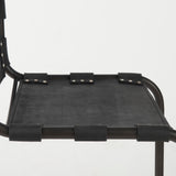 Berbick 33" Total Height Black Leather w/ Iron Frame Dining Chair from Mercana - Luna Furniture