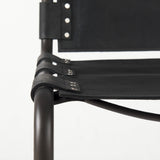 Berbick 33" Total Height Black Leather w/ Iron Frame Dining Chair from Mercana - Luna Furniture