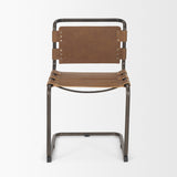 Berbick 33" Total Height Medium Brown Leather w/ Iron Frame Dining Chair from Mercana - Luna Furniture