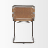 Berbick 33" Total Height Medium Brown Leather w/ Iron Frame Dining Chair from Mercana - Luna Furniture