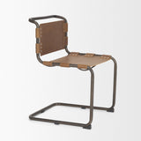 Berbick 33" Total Height Medium Brown Leather w/ Iron Frame Dining Chair from Mercana - Luna Furniture