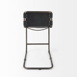 Berbick 21L x 25W x 38H Black Leather W/ Iron Frame Counter Stool from Mercana - Luna Furniture